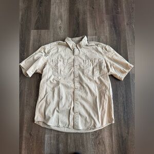 Duluth Trading Co Tan Casual Button Down Shirt, men’s size XL